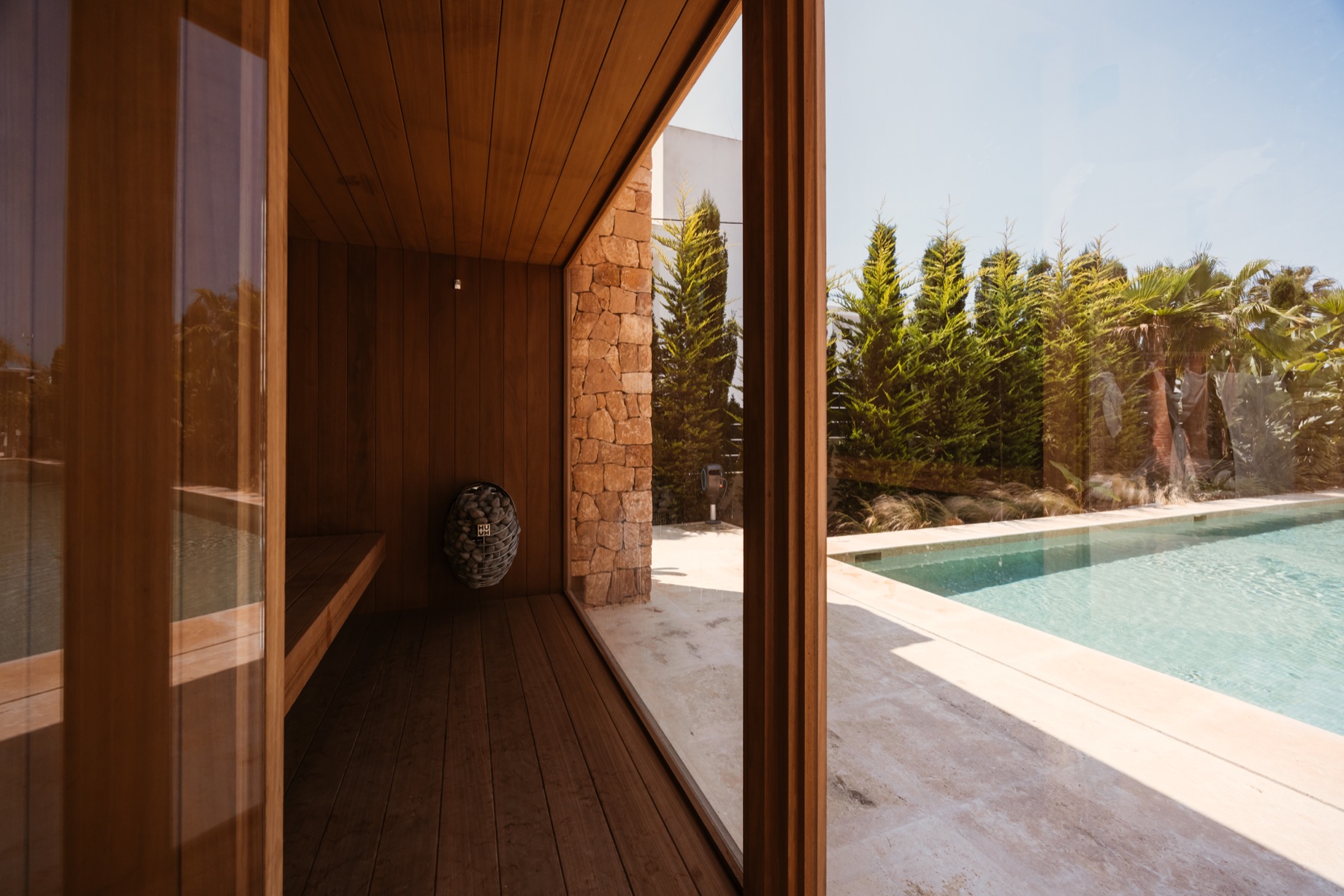 Poolside wellness space at Casa Sargamasa